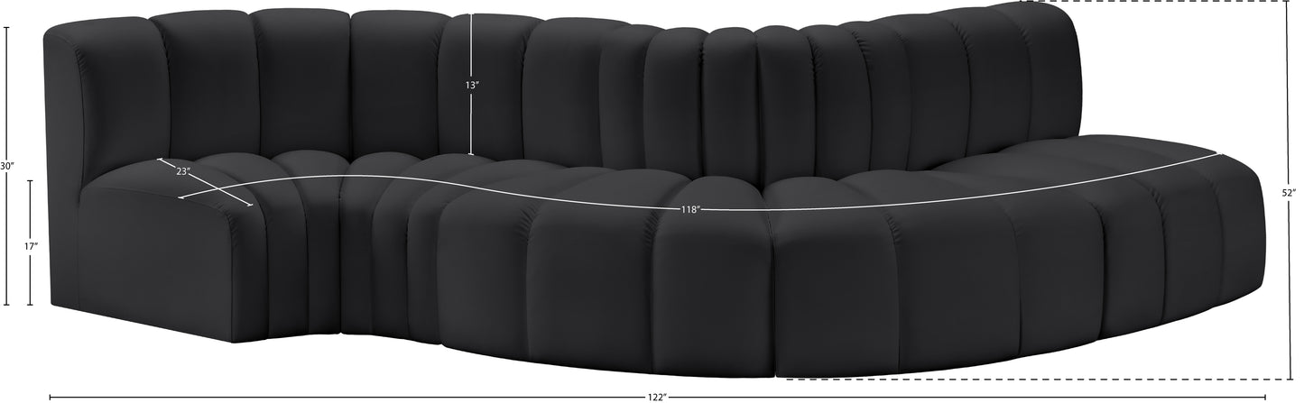 zara black faux leather modular sofa s5b