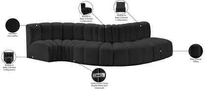 Zara Black Faux Leather Modular Sofa S5B