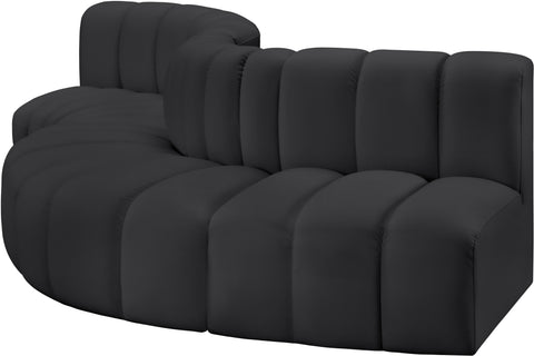 Briar Black 122 Vegan Leather Upholstered Modular Sectional, 5-Piece