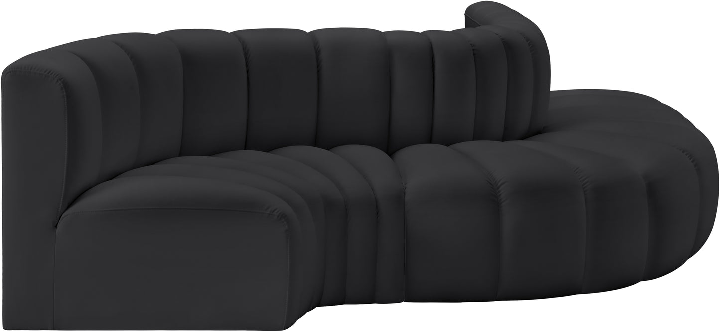 zara black faux leather modular sofa s5b