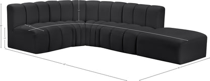 Zara Black Faux Leather Modular Sofa S5C