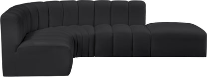 Zara Black Faux Leather Modular Sofa S5C