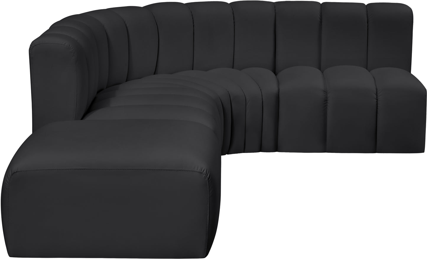 zara black faux leather modular sofa s5c