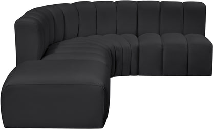 Zara Black Faux Leather Modular Sofa S5C