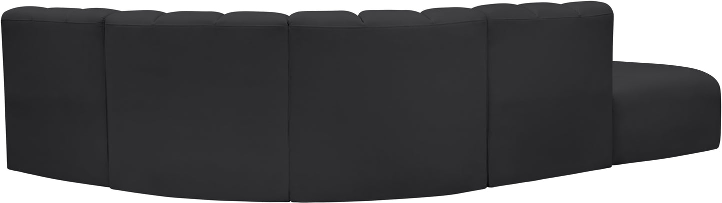 zara black faux leather modular sofa s5c