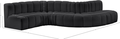 Zara Black Faux Leather Modular Sofa S6A