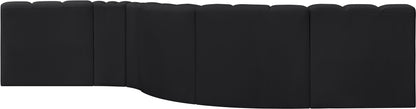 Zara Black Faux Leather Modular Sofa S6A