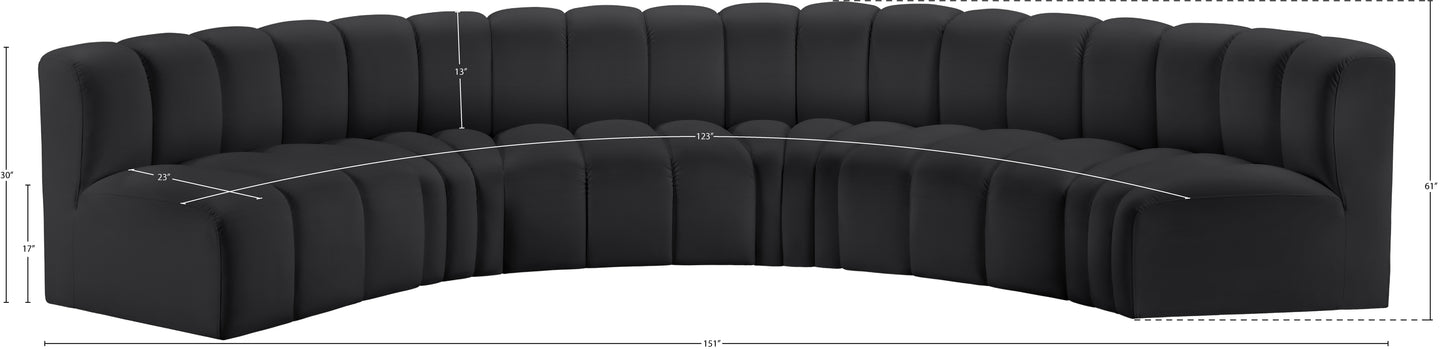 zara black faux leather modular sofa s6b