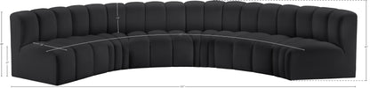 Zara Black Faux Leather Modular Sofa S6B