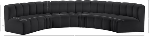 Briar Black 151 Vegan Leather Upholstered Modular Sectional, 6-Piece