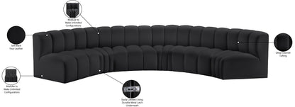 Zara Black Faux Leather Modular Sofa S6B