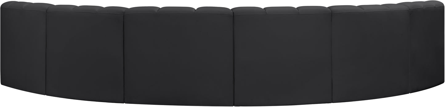 zara black faux leather modular sofa s6b