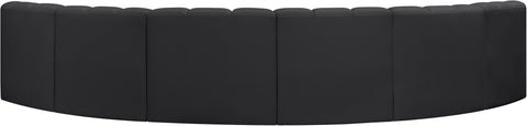 Briar Black 151 Vegan Leather Upholstered Modular Sectional, 6-Piece
