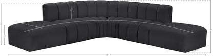 Zara Black Faux Leather Modular Sofa S6C