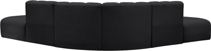 Zara Black Faux Leather Modular Sofa S6C