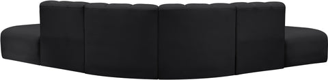 Briar Black 146 Vegan Leather Upholstered Modular Sectional, 6-Piece
