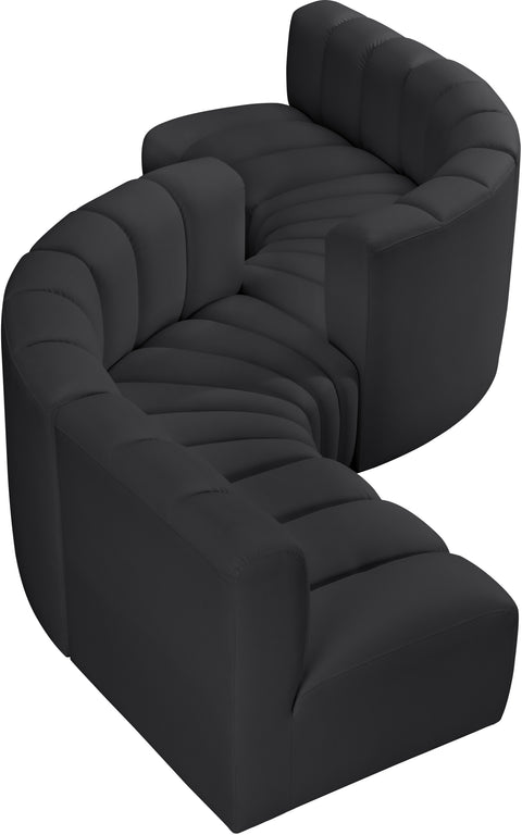 Yara 145" Vegan Leather Upholstered Sectional, 6-Piece (Style 2)