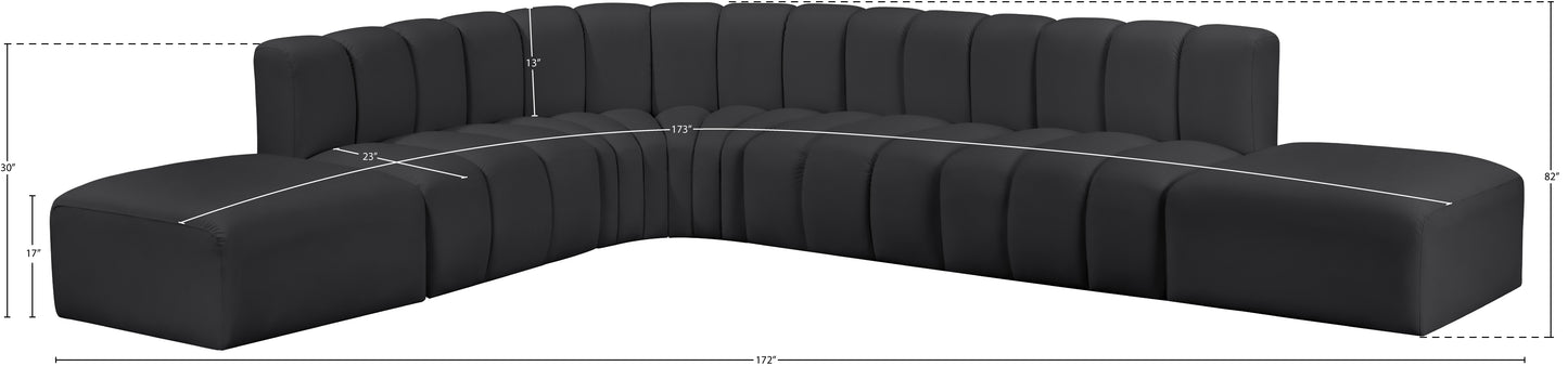 zara black faux leather modular sofa s7a