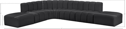 Zara Black Faux Leather Modular Sofa S7A