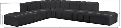 Briar Black 172 Vegan Leather Upholstered Modular Sectional, 7-Piece