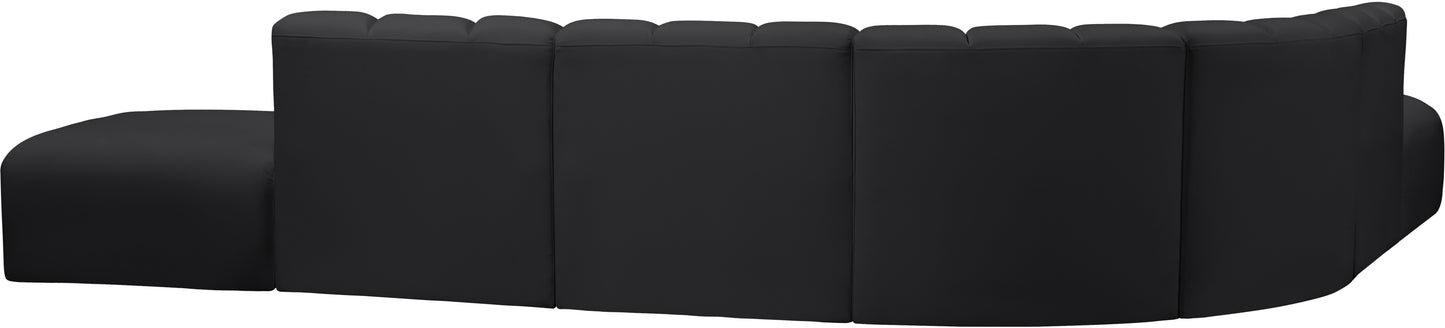 zara black faux leather modular sofa s7a