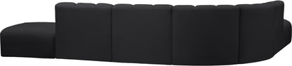 Zara Black Faux Leather Modular Sofa S7A