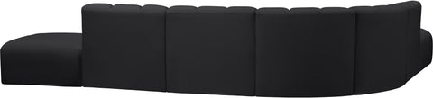 Briar Black 172 Vegan Leather Upholstered Modular Sectional, 7-Piece