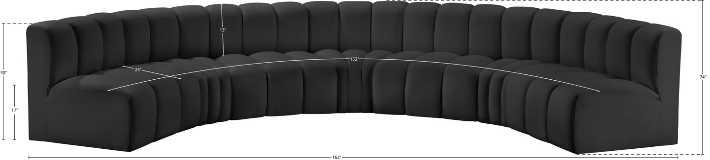 zara black faux leather modular sofa s7b