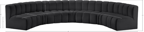 Briar Black 162 Vegan Leather Upholstered Modular Sectional, 7-Piece