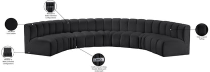 Zara Black Faux Leather Modular Sofa S7B