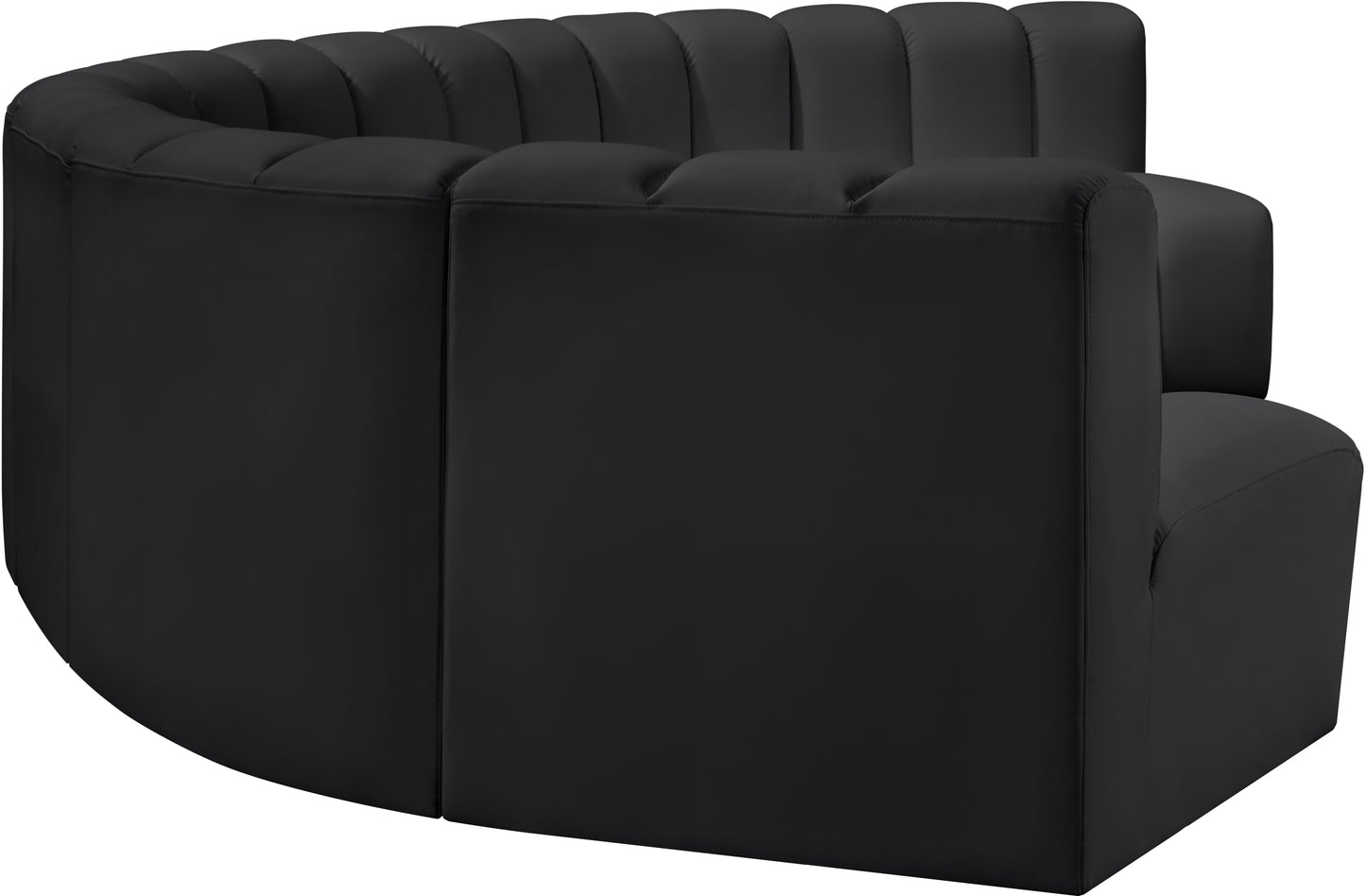 zara black faux leather modular sofa s7b