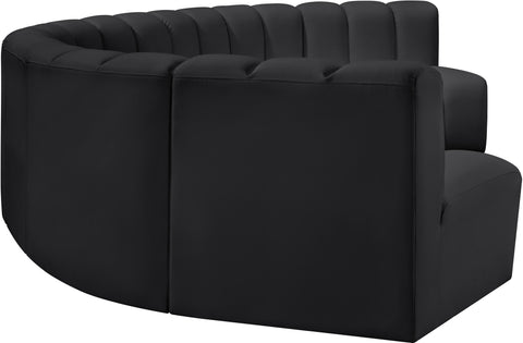 Briar Black 162 Vegan Leather Upholstered Modular Sectional, 7-Piece