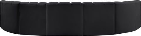 Briar Black 162 Vegan Leather Upholstered Modular Sectional, 7-Piece