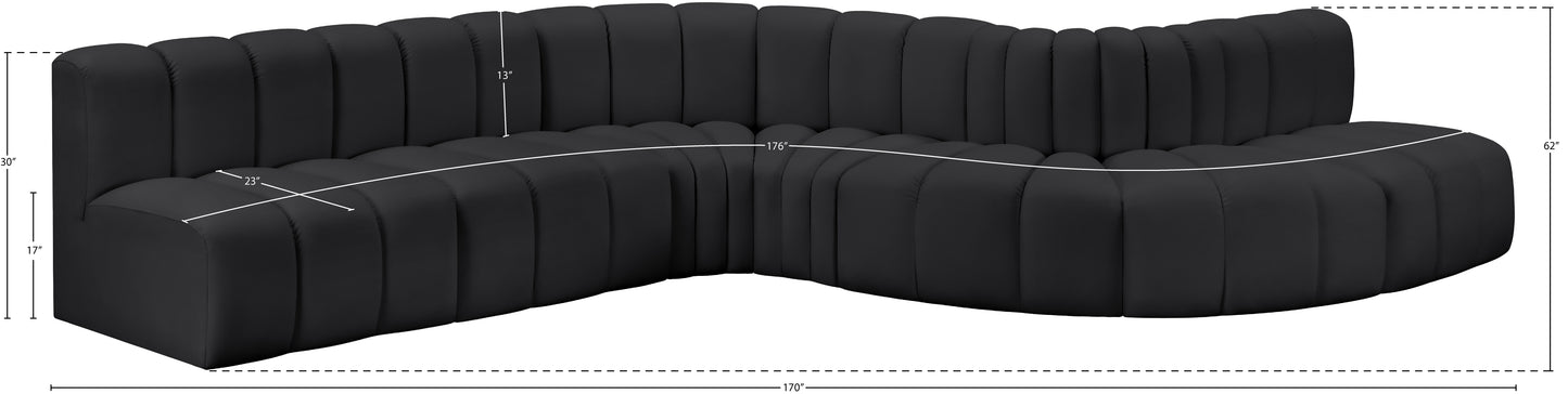 zara black faux leather modular sofa s7c