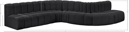 Zara Black Faux Leather Modular Sofa S7C