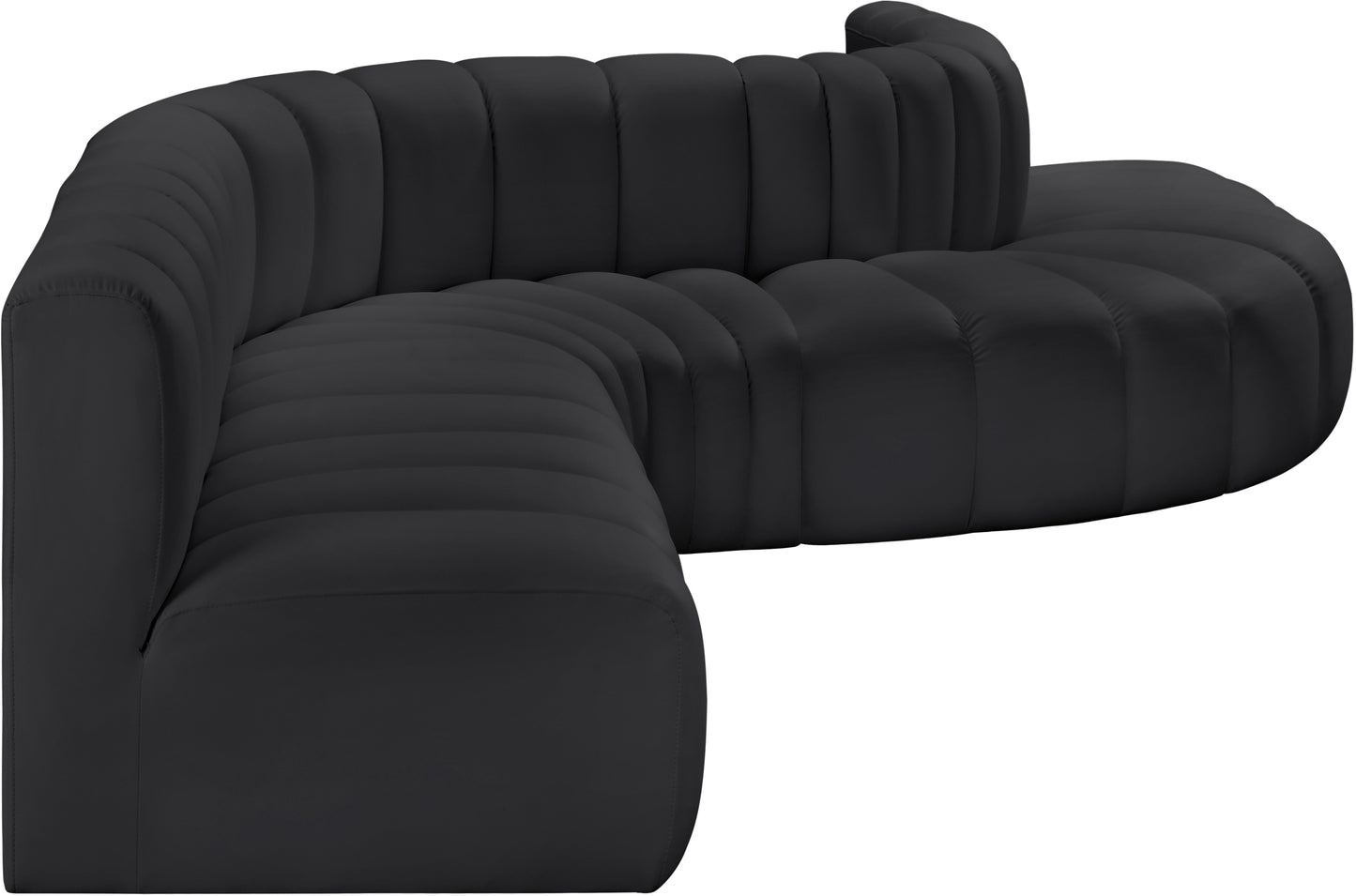 zara black faux leather modular sofa s7c