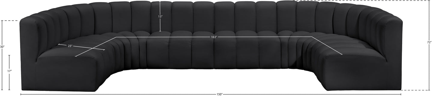 zara black faux leather modular sofa s8a