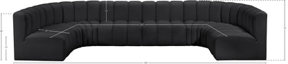 Zara Black Faux Leather Modular Sofa S8A