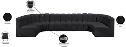 Zara Black Faux Leather Modular Sofa S8A