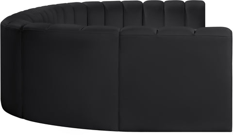 Briar Black 150 Vegan Leather Upholstered Modular Sectional, 8-Piece