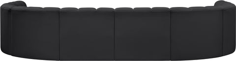 Briar Black 150 Vegan Leather Upholstered Modular Sectional, 8-Piece