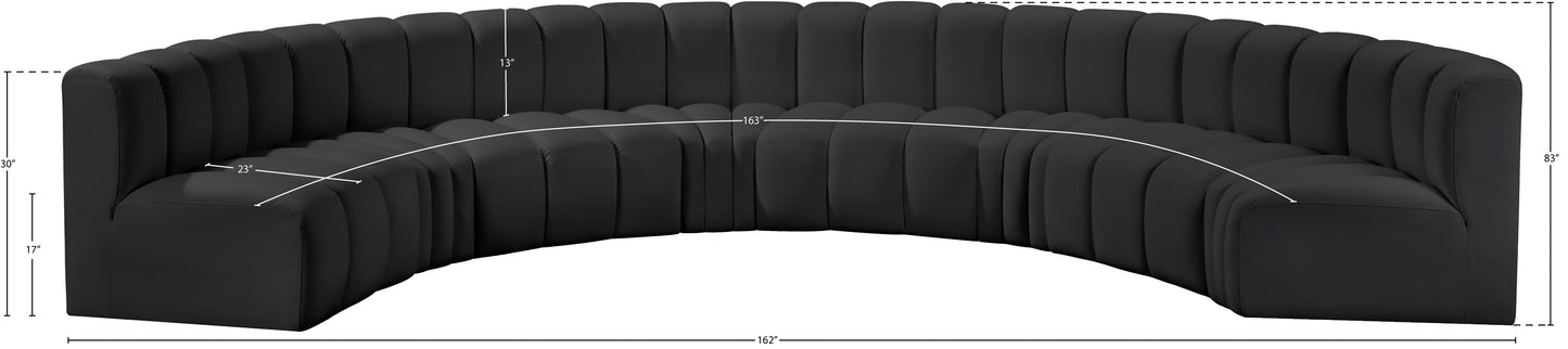 zara black faux leather modular sofa s8b