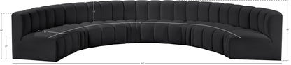 Zara Black Faux Leather Modular Sofa S8B