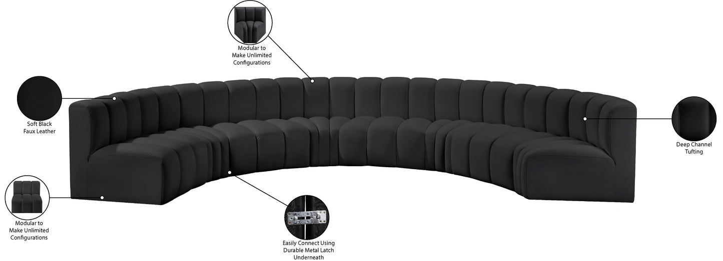 zara black faux leather modular sofa s8b