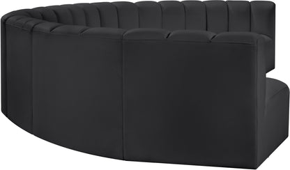 Zara Black Faux Leather Modular Sofa S8B