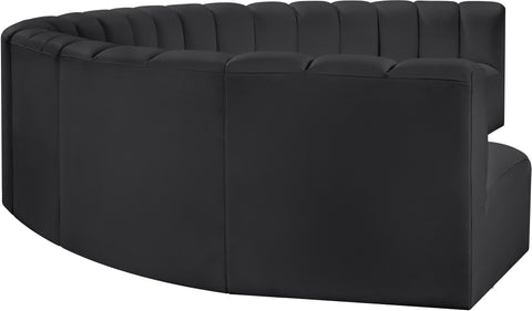 Briar Black 162 Vegan Leather Upholstered Modular Sectional, 8-Piece