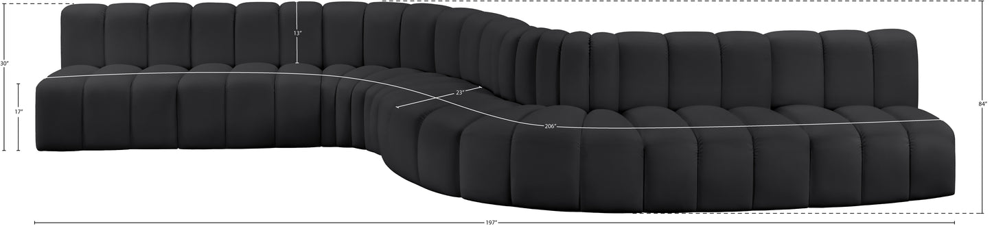 zara black faux leather modular sofa s8c