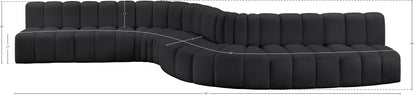 Zara Black Faux Leather Modular Sofa S8C