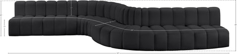 Yara 197" Vegan Leather Upholstered Sectional, 8-Piece