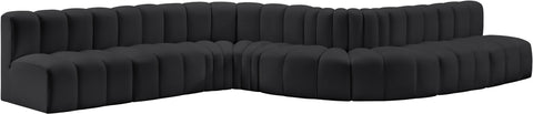 Yara 197" Vegan Leather Upholstered Sectional, 8-Piece